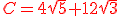 C = \red 4\sqrt{5} + 12\sqrt{3}